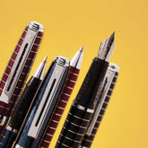 Sheaffer 9164 Prelude Lacquer Ballpoint Pen - Black with Chrome-Plated Horizontal Line Engravings and Trim